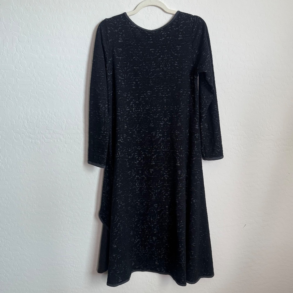 NoBlu Black Damask Burnout High Low Duster Cardigan Lagenlook Small Artsy Boho - Picture 7 of 8